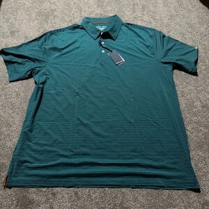 MICHEL ROUEN NWT size 3XL golf polo shirt green and blue super‎ soft material